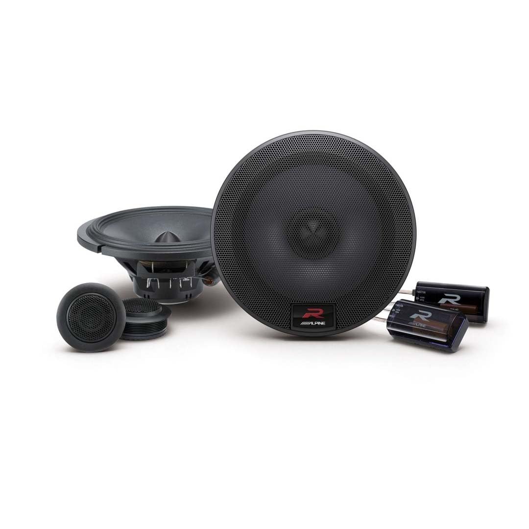 6.5 Inch Component 2-Way Speakers (Pair) by Alpine – 6.5", carbon fiber, black, Model R-S65C.2