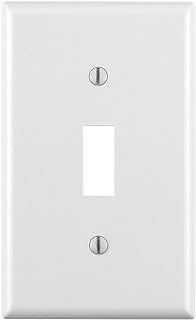 Leviton 1-Gang Toggle Device Switch Wallplate, Standard Size, Thermoset, Device Mount, 88001, White