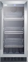 Summit 15” Beverage Center, 2.45 cu.ft. Capacity, Stainless Steel & Glass- SCR1536BG