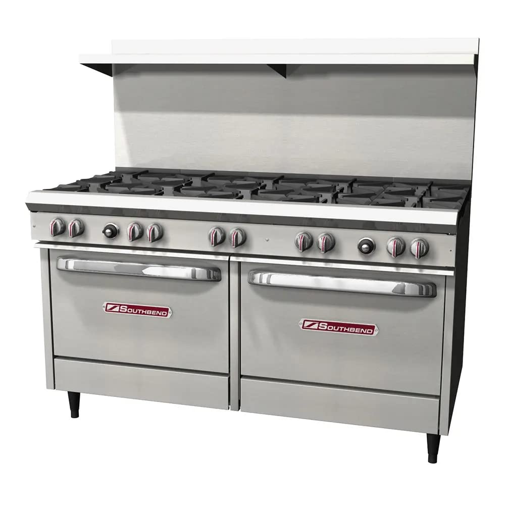 Southbend S-Series 60" Gas Restaurant Range w/ (2) Open Burners by SOUTH BEND – 3.86 cubic_feet, Iron, Model S60DD-4GR