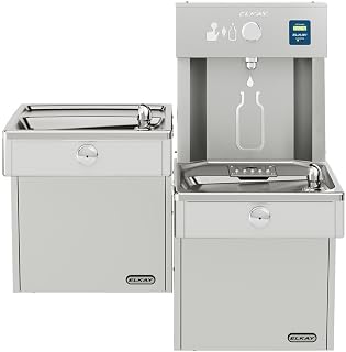 Elkay LVRCTL8WSK EZH2O Vandal-Resistant Bottle Filling Station &, Bi-Level Cooler Filtered 8 GPH Stainless