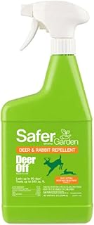 Safer Garden Deer Off - Deer and Rabbit Repellent Spray - Ready-to-Use Formula - 32 fl oz Bottle, 5981 - 500 SQFT Coverage, 3 Months Protection - Keep Yard Pests Away