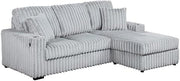 Light Gray Corduroy Fabric Reversible Sectional