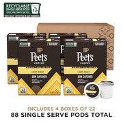Peet's Coffee Light Roast / 22 Count (Pack of 4) / 4 Single-Serve Capsules & Pods
