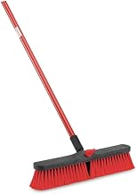 LIBMAN Red Recycled PET Sweeping Push Broom with Handle