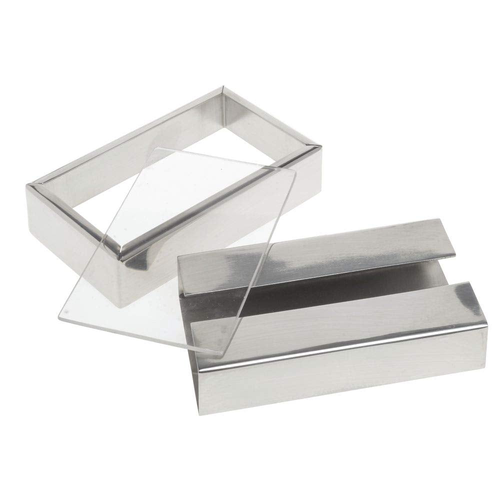 Chrome Block Style Sign Holder - 4 1/4"L x 2 1/2"H by HUBERT – Grey, Model SB12902188