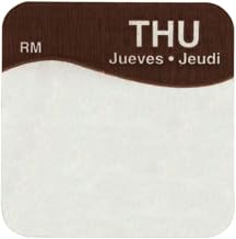 Daymark Thursday Labels White/Brown Tri-Lingual Write-in Day Labels - 1"L x 1"H 1000 Per Roll