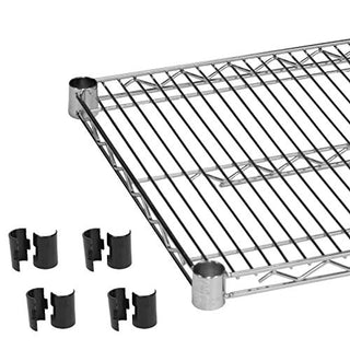 Chrome plated wire shelves 18" x 48" with 4 set plastic chip by Thunder Group – CHROME PLATED WIRE, Silver, Model CMSV1848