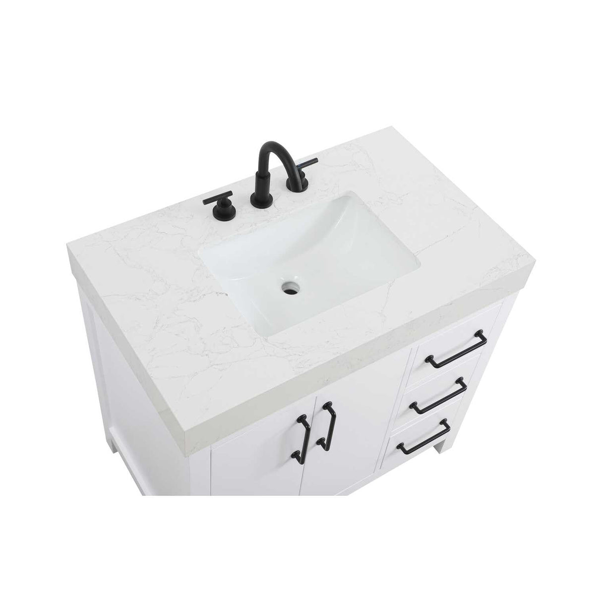 Elegant Kitchen and Bath 36" Single Bathroom Vanity in White by Elegant Lighting – unspecified, Wood, White, Model VF60636WH