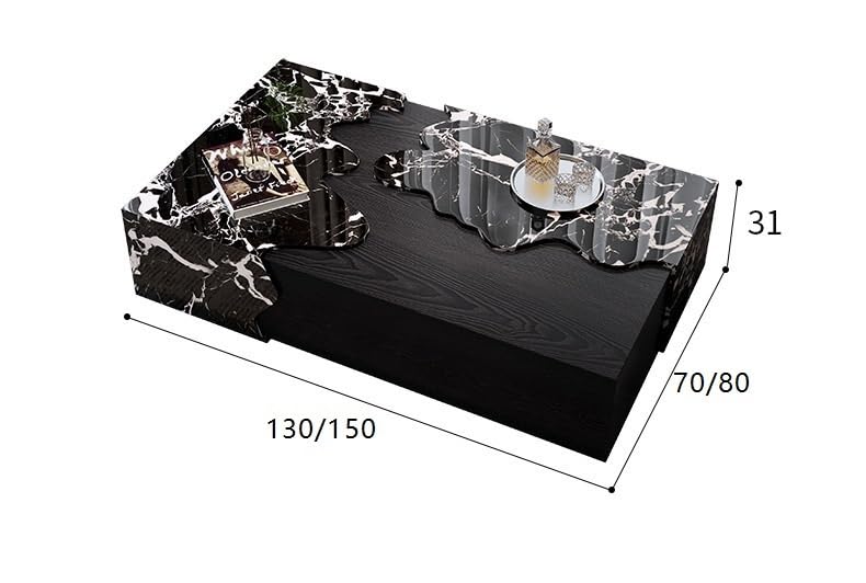 Mesa para Centro De Sala Marble Coffee Table for Small Living Rooms by JOYNOW – 150x80x31CM, A, Model 5744