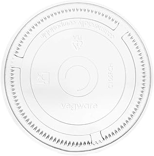 Vegware Plant-Based Compostable 105-Series PLA Flat Lid, Straw Slot (Case of 1000)