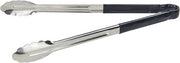 Winco 16" Black Stainless Steel Serving Tongs | Heavy-duty, Color-coded handle, Gently grips food, Great for Salads, Buffets and Catering