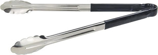 Winco 16" Black Stainless Steel Serving Tongs | Heavy-duty, Color-coded handle, Gently grips food, Great for Salads, Buffets and Catering