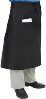 Chef Revival 607BA2 Poly Cotton Crew Bistro Apron with Two Middle Pockets, 34 by 28-Inch, Black
