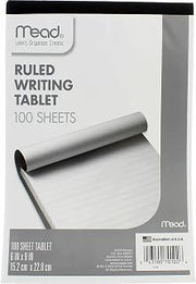 Mead Ruled Writing Tablet, 100-Sheets, 6" x 9" (Pack of 6)