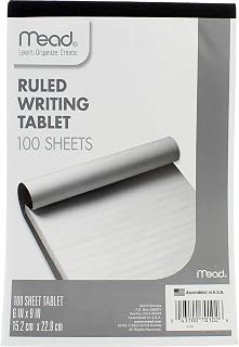 Mead Ruled Writing Tablet, 100-Sheets, 6" x 9" (Pack of 6)