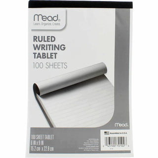 Ruled Writing Tablet by Mead – 6, Plastic, No Color, Model 70102
