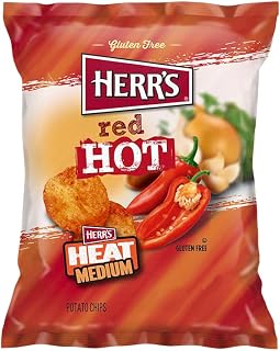 HERR'S Red Hot Potato Chips, 2.75 Oz pack of 3