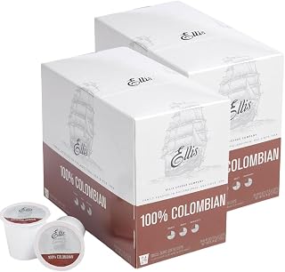 ELLIS COFFEE 100% Colombian 2-Pack - Single Serve Coffee Pods - For Use in Most K-cups and Keurig 2.0 Brewers - 48 Count