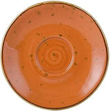 Tuxton Artisan Geode Geode Coral Reactive Natural 5-Inch Espresso Saucer, Case of 24, Orange; Scratch Resistant; Chip Resistant; Lead & Cadmium Free; Dishwasher, Microwave, Oven Safe