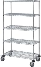 QUANTUM STORAGE SYSTEMS M2448C46-5 Wire Wheels Shelves Chrome 5 Shelves 69" H x 48" W x 24" D