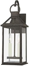 Troy Lighting Sanders 18.75" Exterior Wall Lantern | French Iron Finish | Clear Glass Panels | Cottage Outdoor 2-Light Sconce | Made of Aluminum and Glass | 6.75" W x 18.75" H x 7.5" E | B2742-FRN
