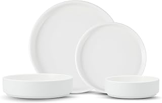 Fortessa Sound Stoneware, 16 Piece Dinnerware Set (Service for 4), White