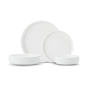Sound Stoneware by Fortessa – 16 Piece Dinnerware Set (Service for 4), Stoneware, White, Model 16PPS.6900.SND