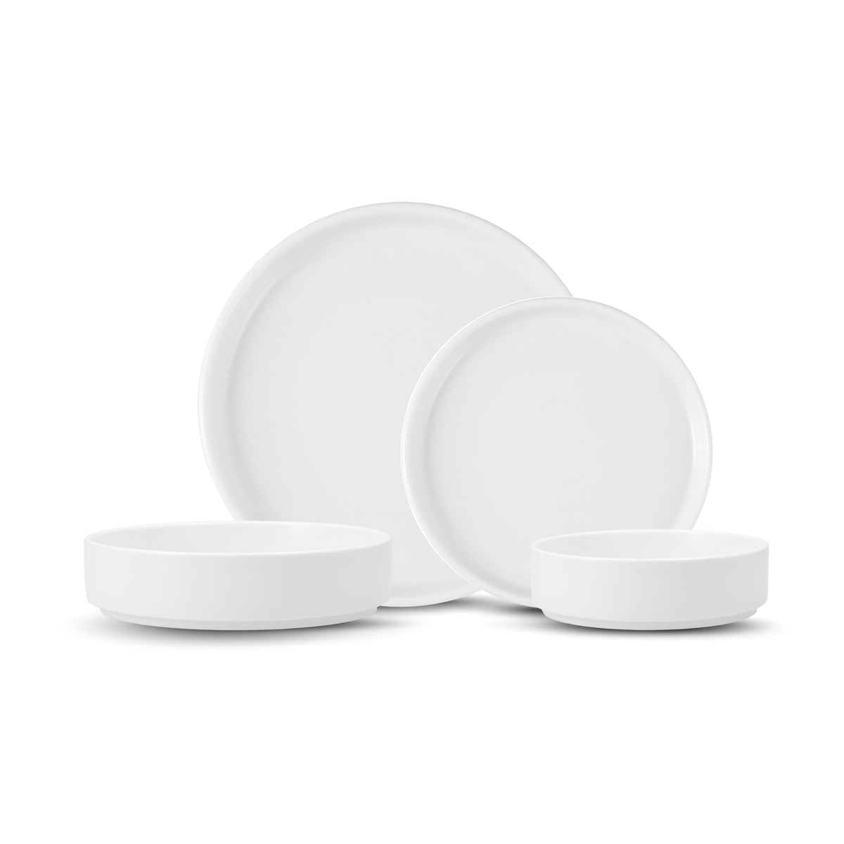 Sound Stoneware by Fortessa – 16 Piece Dinnerware Set (Service for 4), Stoneware, White, Model 16PPS.6900.SND