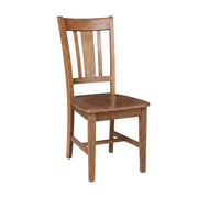 Hardwood Dining Chair with Distressed-Finish Splatback by Furnifact – Wood, Distressed Oak
