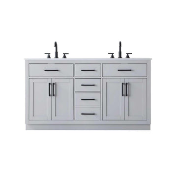 Alden Bathroom Vanity Grey by Lighting Design – Wood, Grey, Model VF29760DGR