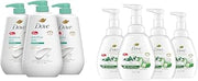 Dove Sensitive Skin Body Wash (Pack of 3) and Advanced Care Foaming Hand Wash Aloe & Eucalyptus (Pack of 4)