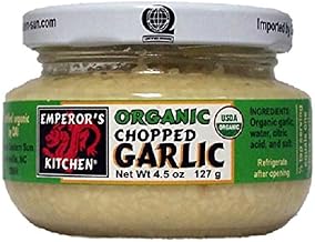 Emperor's Kitchen Organic Chopped Garlic, 4.5 Ounce (Pack of 12)