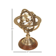 Vinatge Engraved Brass Tabletop Armillary Nautical Sphere Globe by Medieval Replicas – 10.5", Brass, Model 7764323