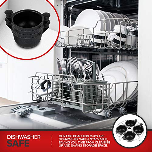 Modern Innovations 4 Egg Cups Tray / Stainless Steel / 4.0 cups Egg Poachers