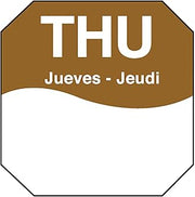 DayMark Safety Systems DayMark 1100604 Trilingual Octagonal 1 Thursday Day Label - 1000 / RL"