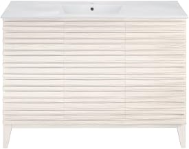 Swiss Madison Cascade 48" Freestanding Bathroom Vanity in White Oak with Sink Top