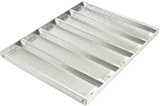 Winco 13" x 18" Aluminum Sub Sandwich Roll Pan, 5 Slots, Non-Stick | 5 slots for simultaneous baking, Non-stick surface for easy release, Great for Food Preparation and Restaurant Kitchens