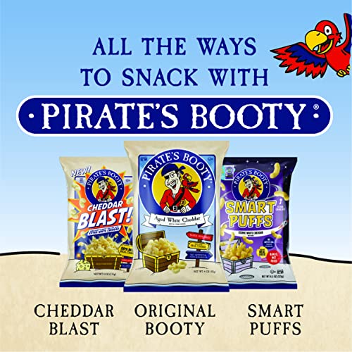 Pirate's Booty Aged White Cheddar / 6 Ounce (Pack of 1) / 12 Puffed Snacks