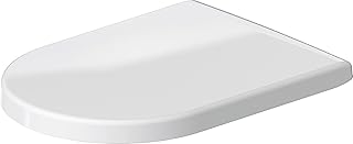 Duravit Universal Elongated Toilet Seat with Soft Close Lid, Stainless Steel Hinges