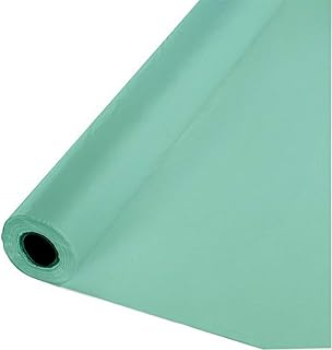 Creative Converting Festive Fresh Mint Plastic Banquet Roll Tablecover, 40" X 100'