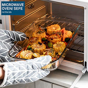 M MCIRCO Glass Baking Dish Set, 8 Piece with Lids, Gray