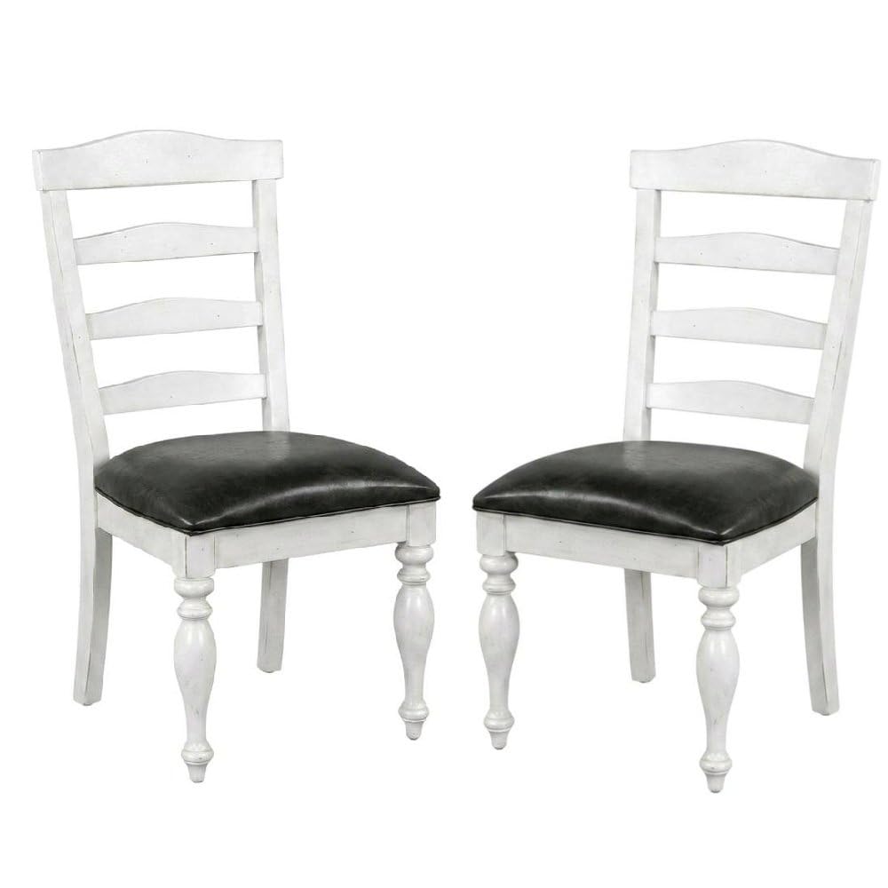 White Ladderback Chairs Set of by Starlight Canyon Home – Solid Wood, Mahogany, White, Pack of 2