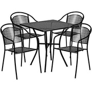 Flash Furniture Orange / 28" / 4 Round Chairs + Square Table Dining Sets