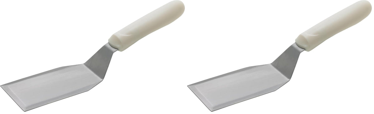 5" x 3" White Griddle Turner with Handle (Pack of 2) by Winco – 5" x 3" (Pack of 2), Stainless Steel, Blanco, Pack of 2, Model TWP-61