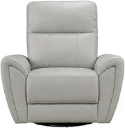 Starlight Canyon Home Leather-Upholstered Armchair with Swivel Glider Base, Swivel Recliner Chair for Living Room and Nursery Glider, Gray