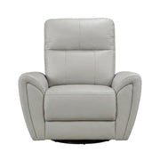 Leather-Upholstered Armchair with Swivel Glider Base by Starlight Canyon Home – Leather, Grey
