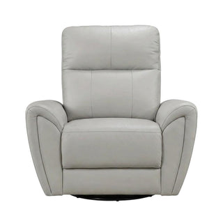 Leather-Upholstered Armchair with Swivel Glider Base by Starlight Canyon Home – Leather, Grey