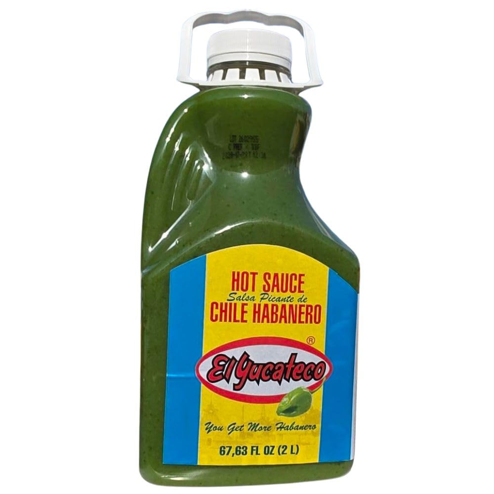 Green Habanero Hot Sauce 68 oz (Half Gallon) by El Yucateco – 67.63 ounces (2 pack)