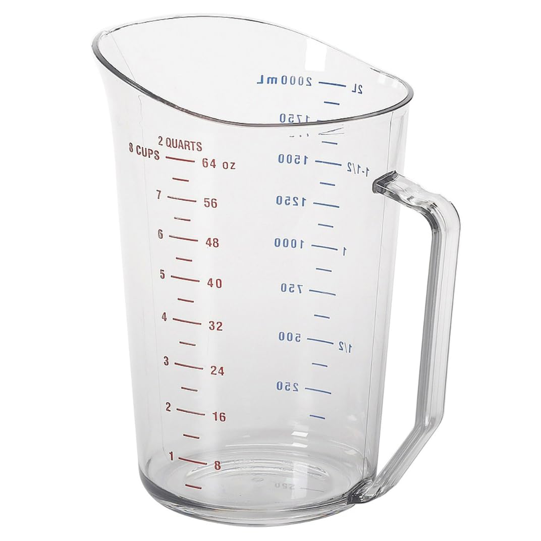 200MCCW135 Measure Cup 2 Quart Clear by Cambro – 64 Ounces, 2.0 quarts, Polycarbonate, Clear, Model 0397200